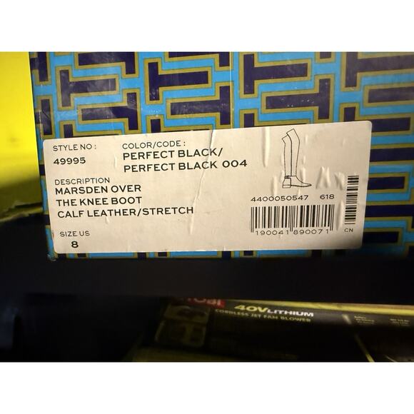 Tory Burch over the knee boots Marsen black leather suede 8 - Picture 4 of 16